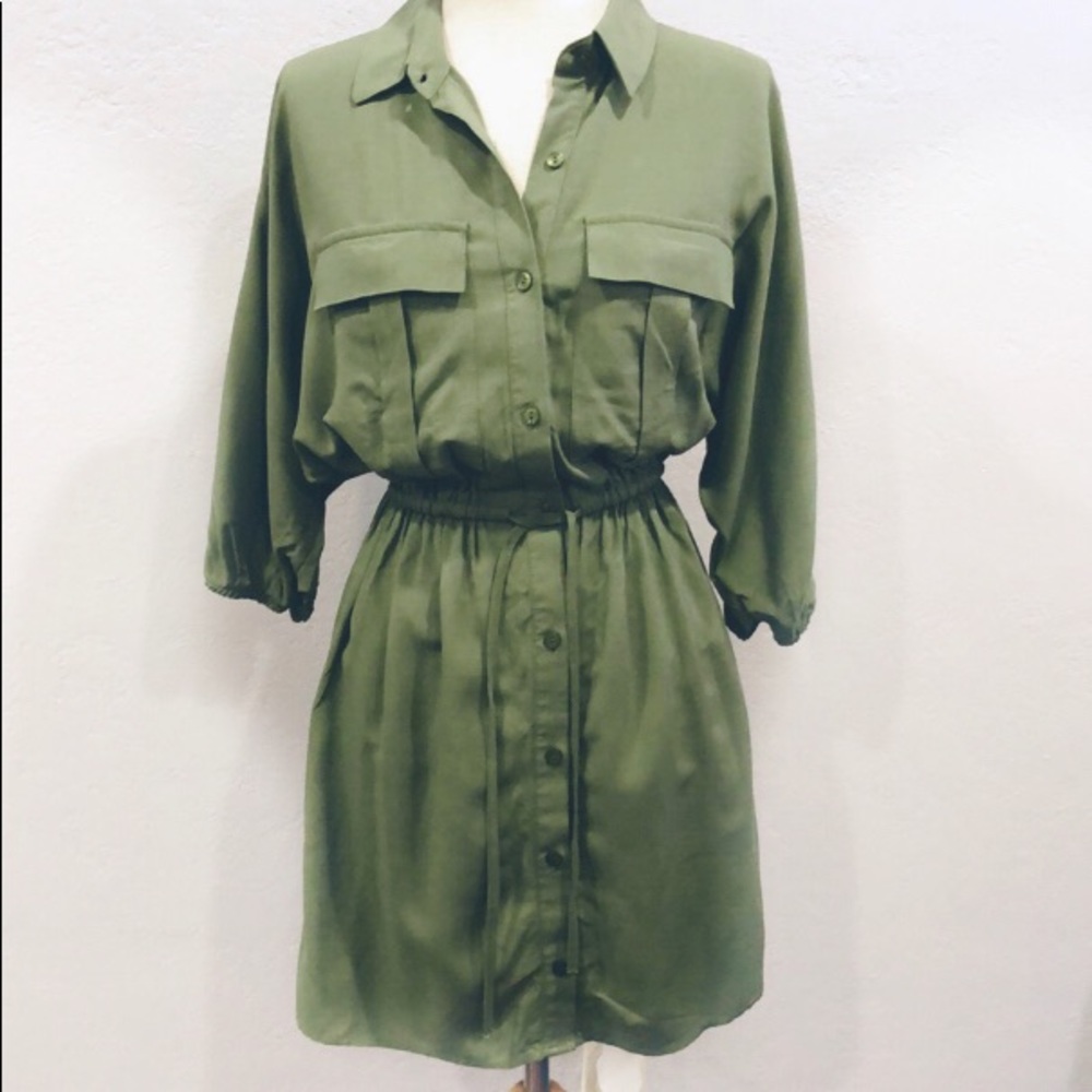 NWOT- Bershka Midi Dress with 3/4 Slv SZ XS